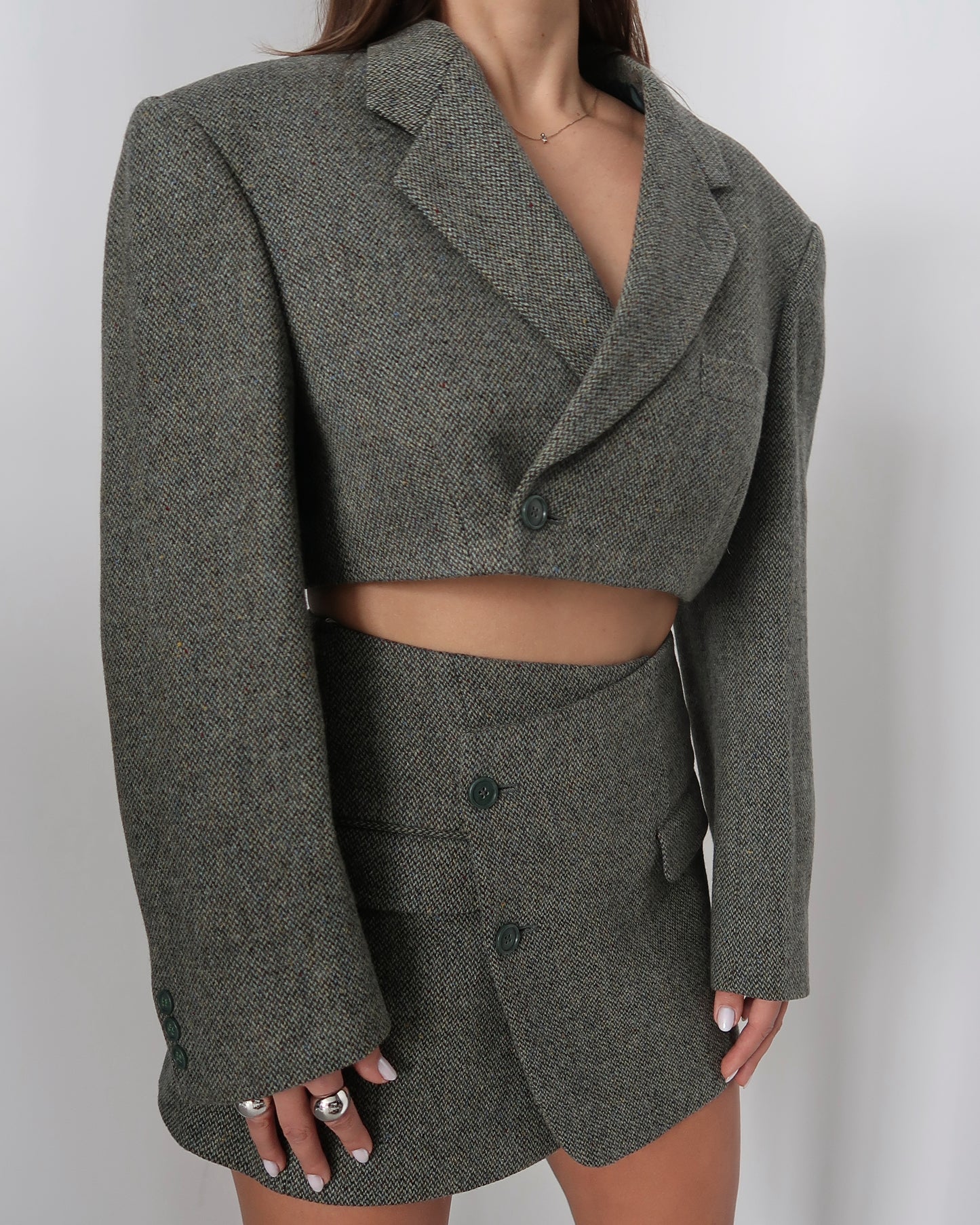 DEEP GREEN WOOL SET - M
